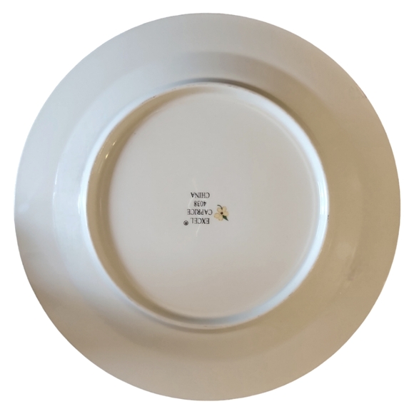 1 Vtg Dinner Plate Excel Caprice (Green Trim) Floral EXCEL China - Picture 2 of 2